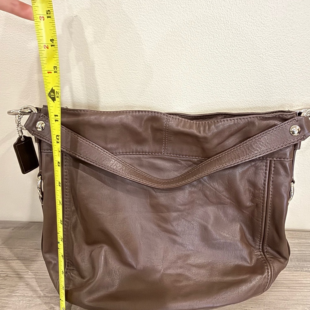 Coach Brown Leather Messenger Bag with Casual Design